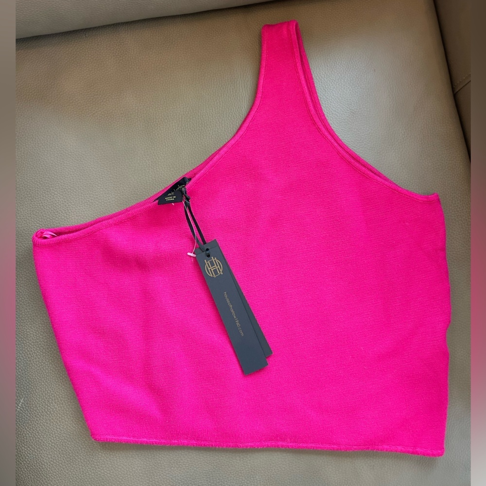 House of Harlow 1960 Hot Pink One-Shoulder Tank Top